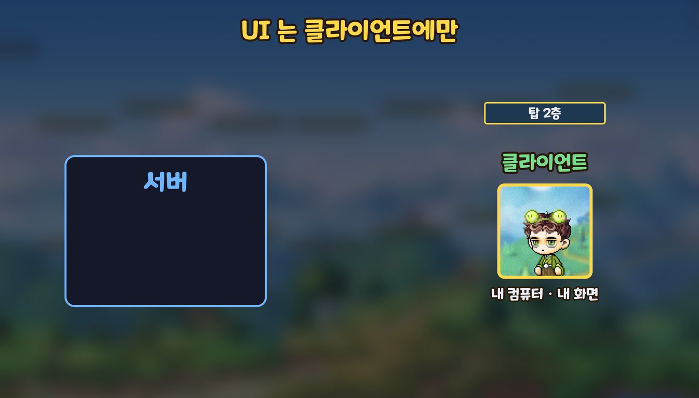 UI 는 클라이언트에만 있다